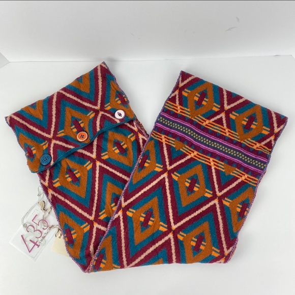 435 By Matilda Jane Multicolor Geometric Infinity Scarf NWT - Picture 3 of 4